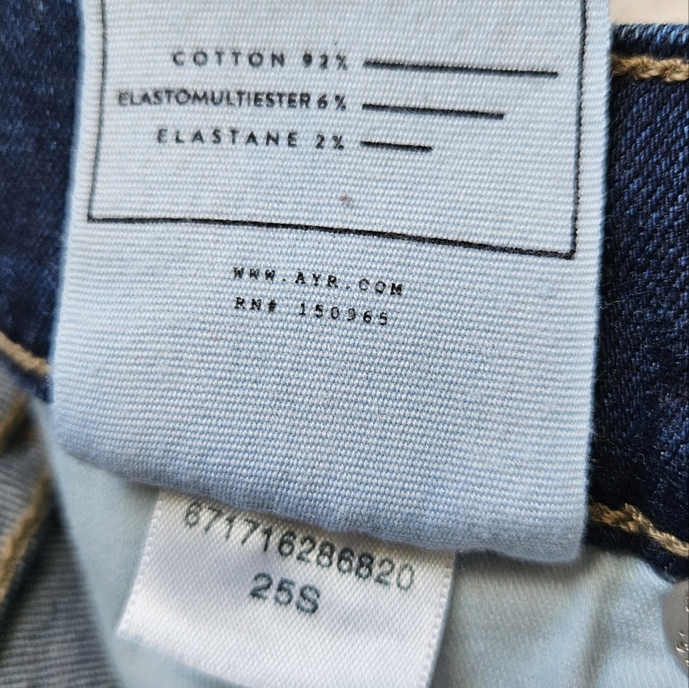 AYR Womens Jeans The Pop 25S Short Dark Wash Straight Leg Classic USA Made Crop - Picture 10 of 10